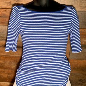 Blue and white striped shirt